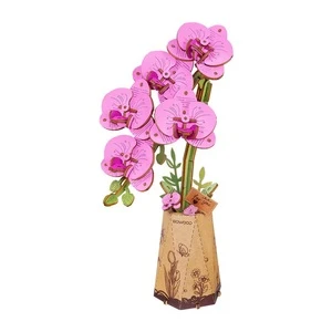 Purple Moth Orchid DIY Wooden Flower Robotime ROETW091