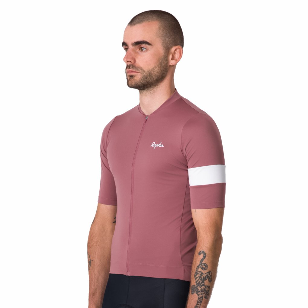 Rapha Core Short Sleeve Jersey Men - rose brown/white