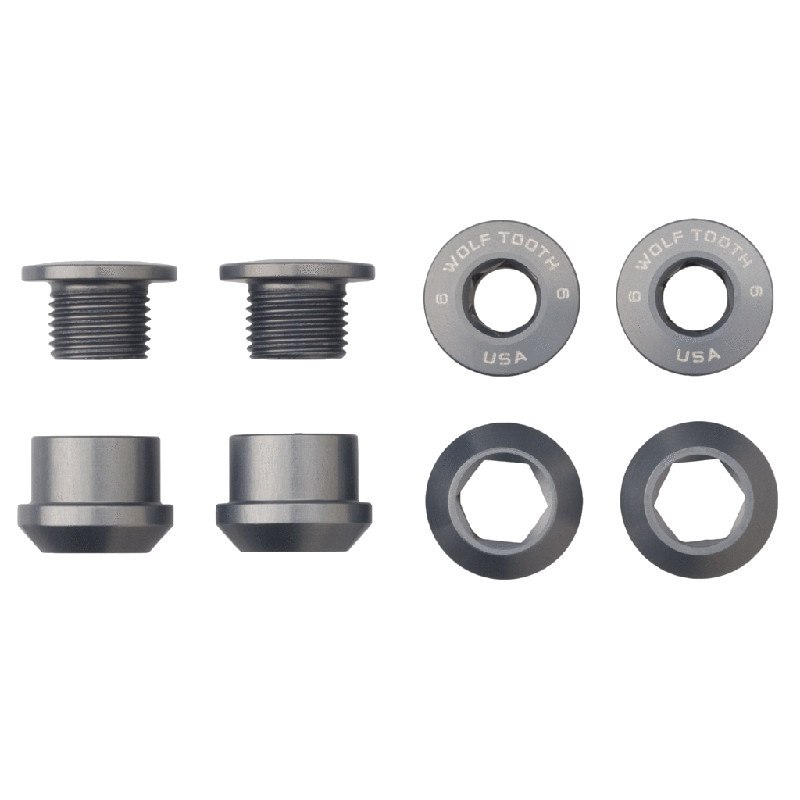 Wolf Tooth Aluminum Chainring Bolts - 6mm - 1-speed (4 pieces)