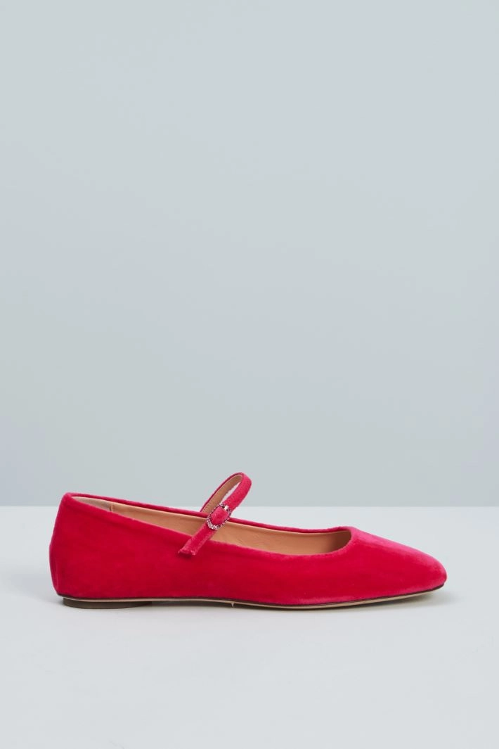 Velvet ballerinas - FUCHSIA