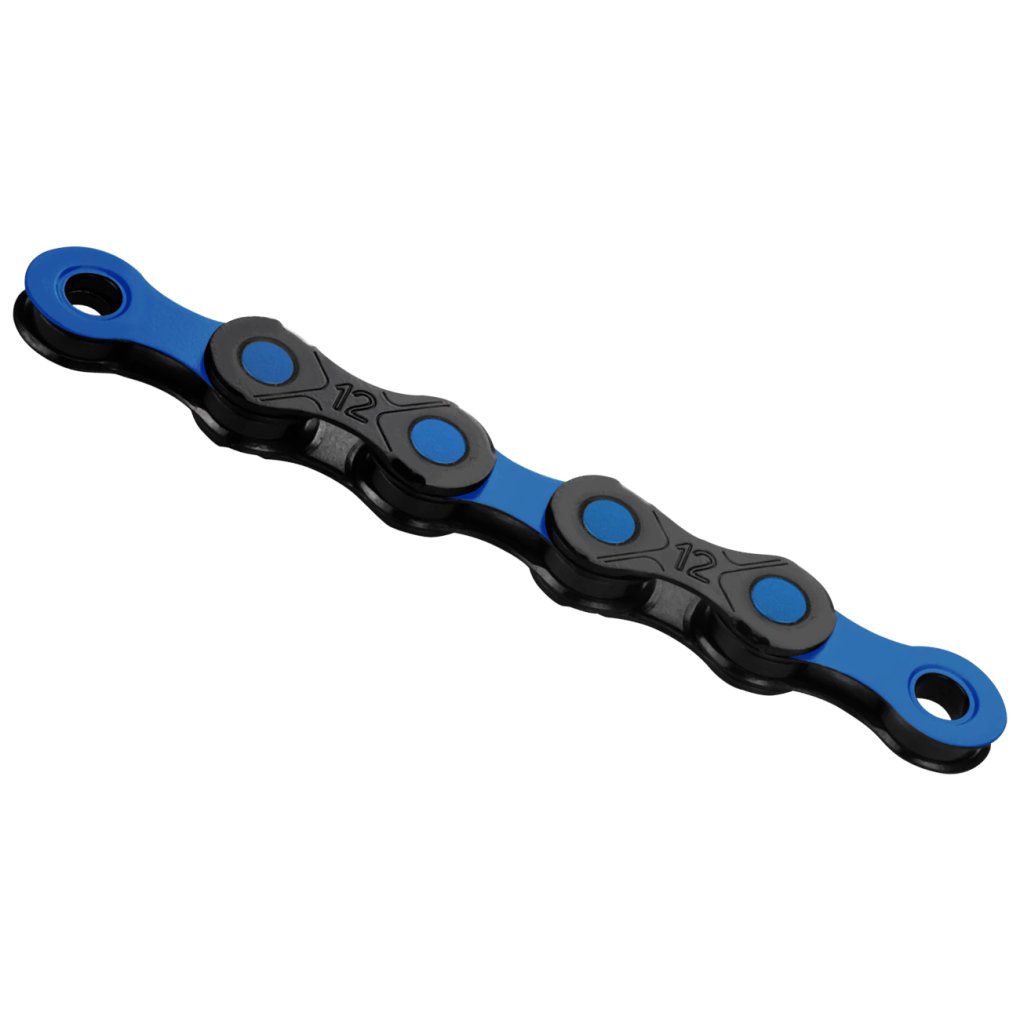 KMC DLC Chain - WAXED | 12-speed - black/blue