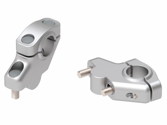 Hepco & Becker Handlebar Risers with Offset - SilverRef: Hbe04967A / 4240770 00 09