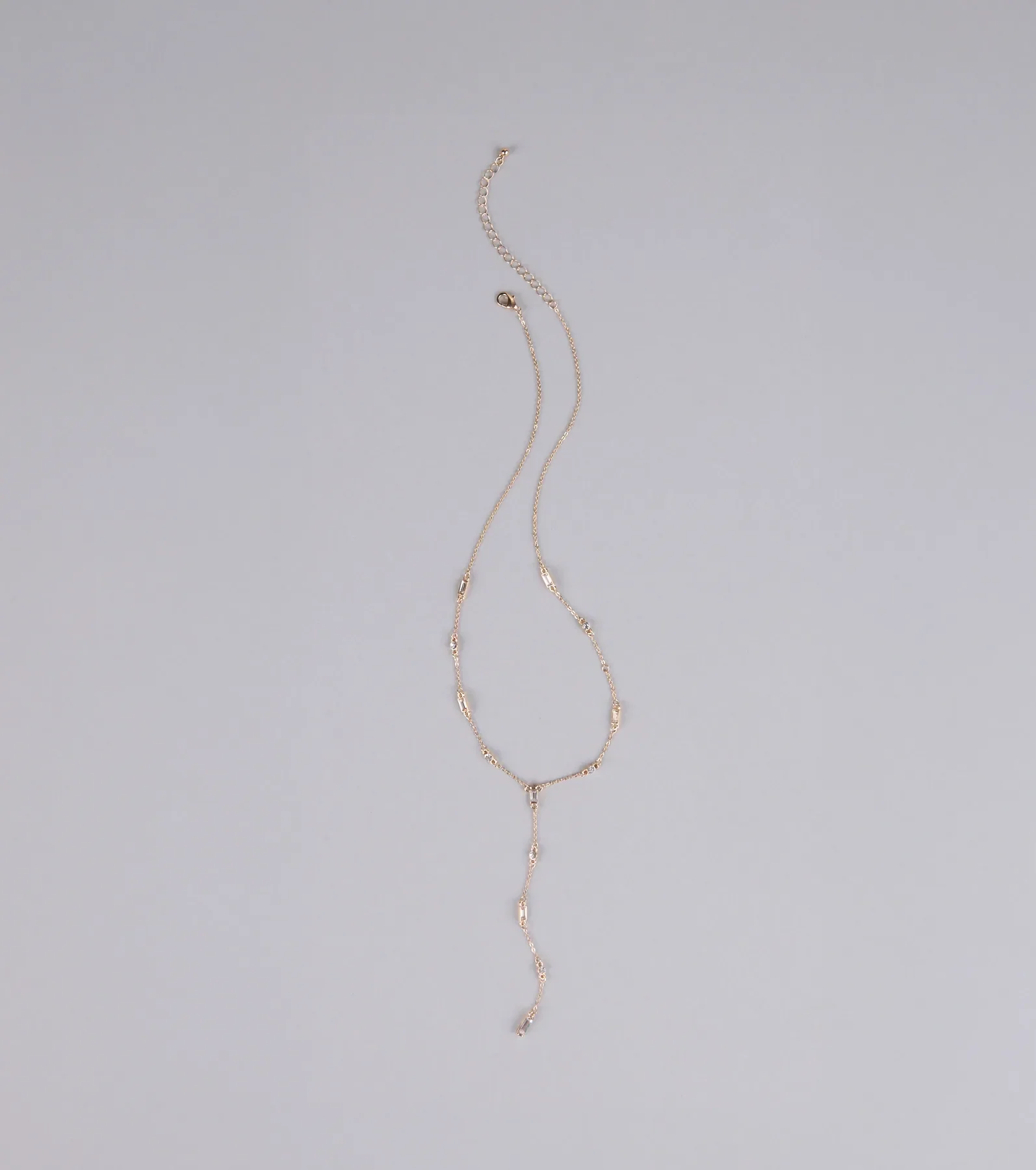Best Version Of Me Rhinestone Lariat Necklace