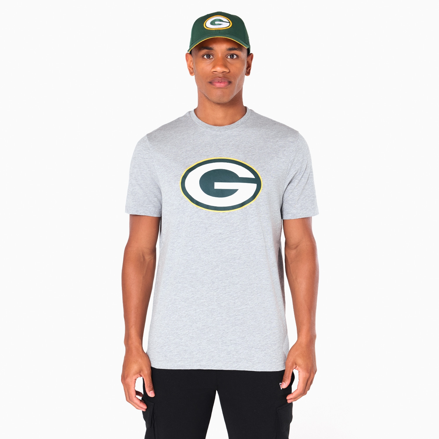Green Bay Packers Team Logo New Era NFL T-Shirt Grey