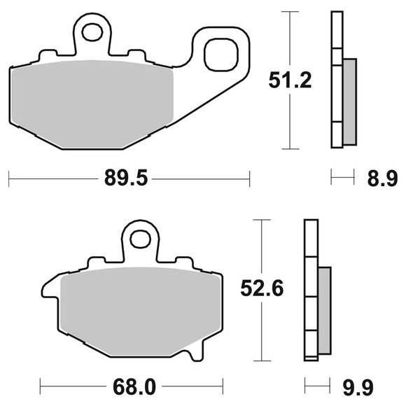 SBS 687HF Organic Rear Brake PadsRef: 687HF / 687000