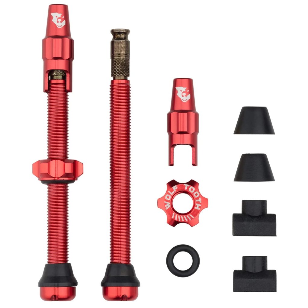 Wolf Tooth Valve Stem Kit - Tubeless | Clik Valve (SCV) - red