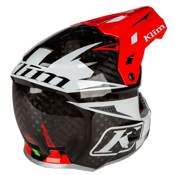 Casque cross KLIM F3 CARBON PRO OFF-ROAD STRIKER 2024 - Blanc / RougeRef : KLI0342