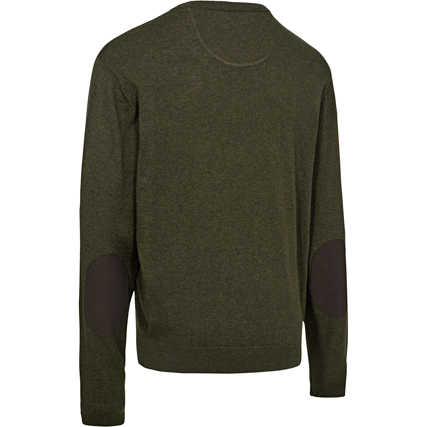 Harrington Knitted Jumper Men, With Round Neck (Forest Ember Melange)