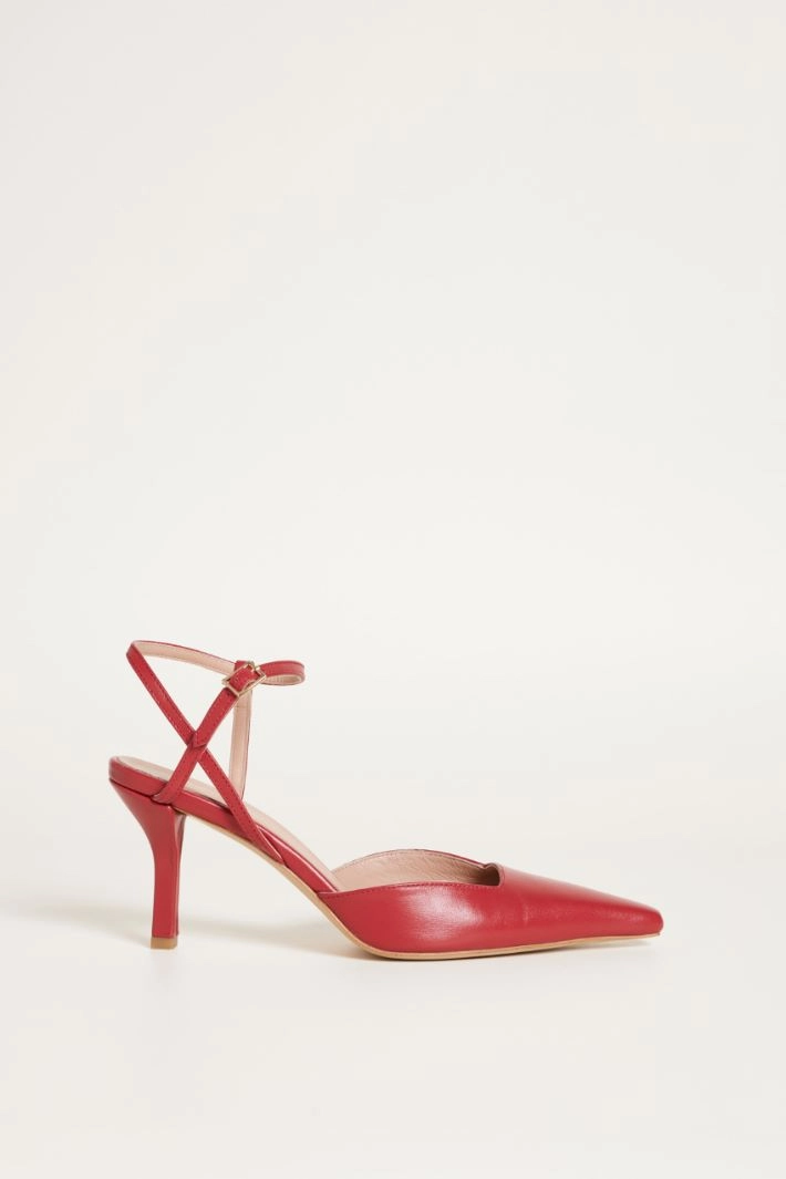 Leather sandals - RED