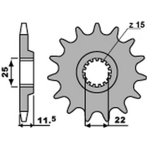 PBR standard steel output pinion 1252 - 520Ref: Pbr00595A / 1077517003