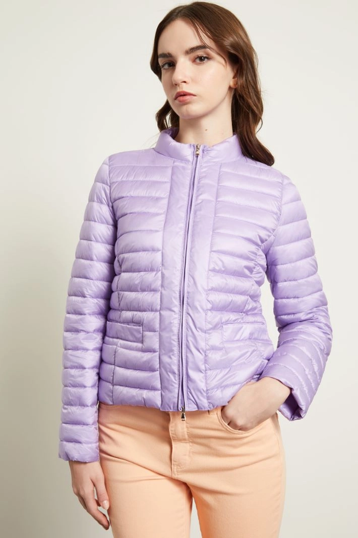 Technical satin padded jacket - LILAC