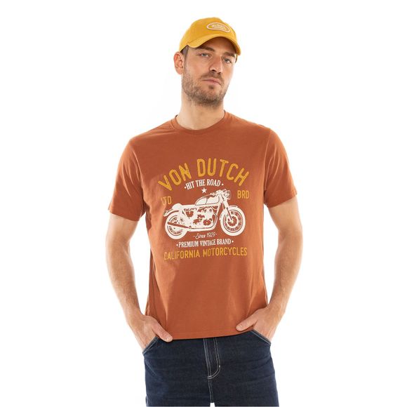 T-Shirt manches courtes Von Dutch HIT - MarronRef : VDH0239