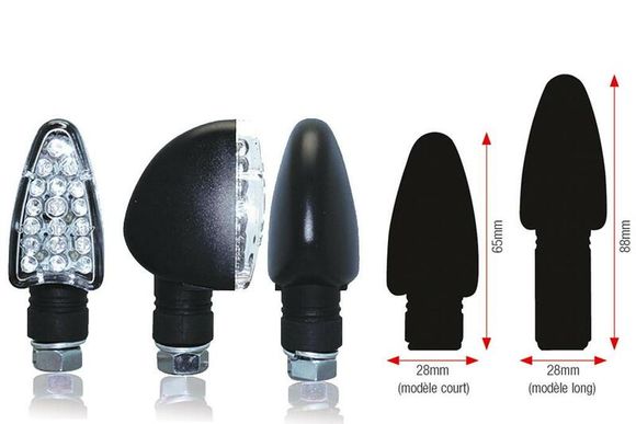 Clignotant Bihr Triangle LED long noir UniverselRef : BI00927A / 1064253