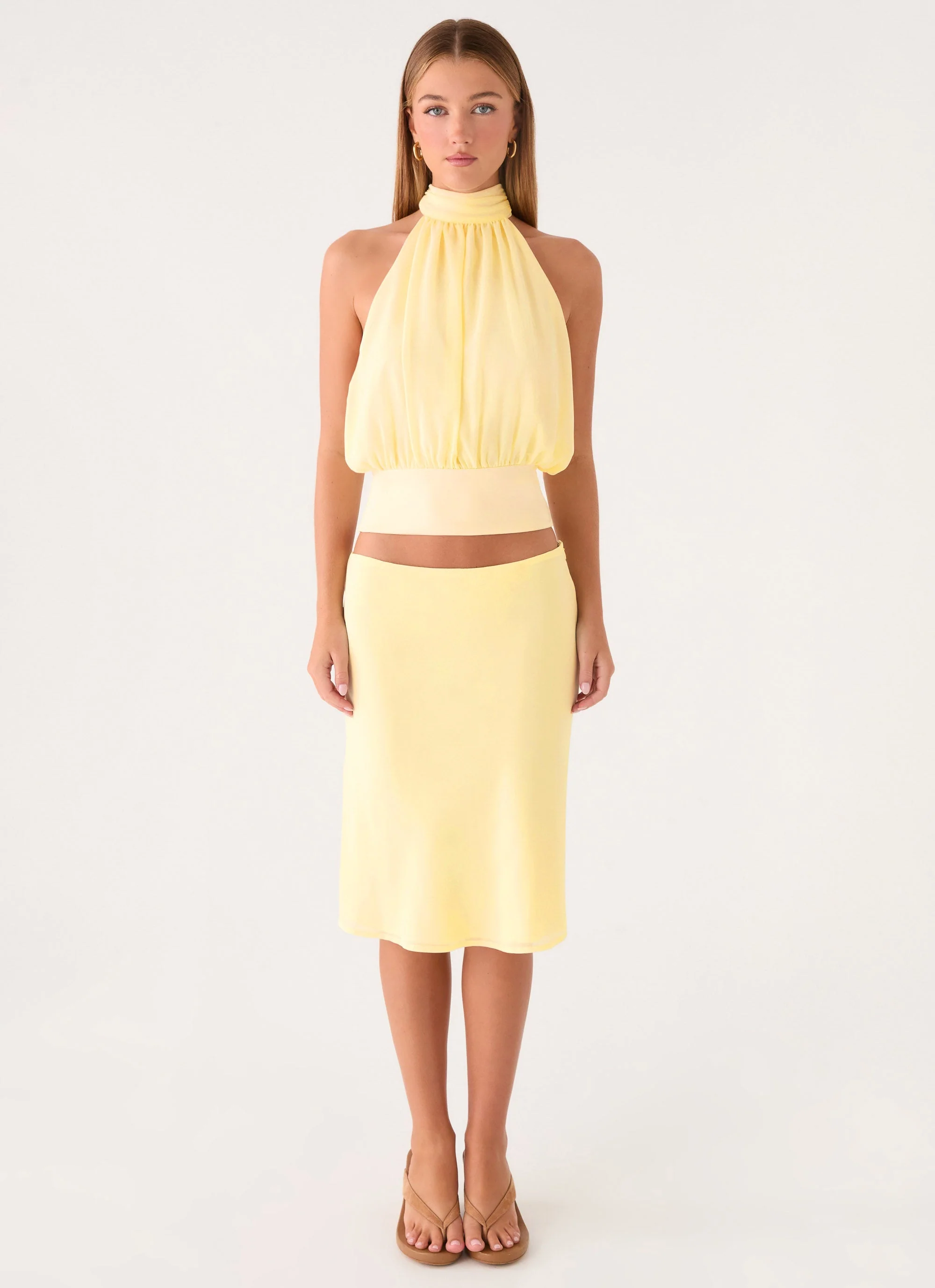 Fayloria Midi Skirt - Lemon