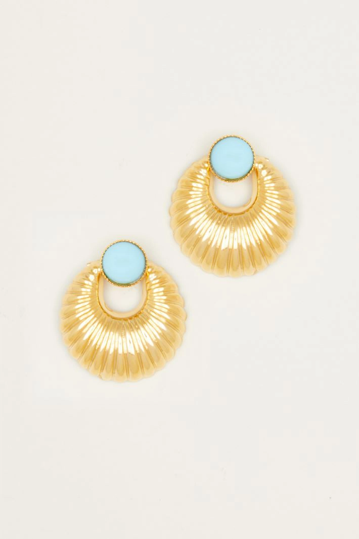 Stud earrings - GOLD LIGHT BLUE