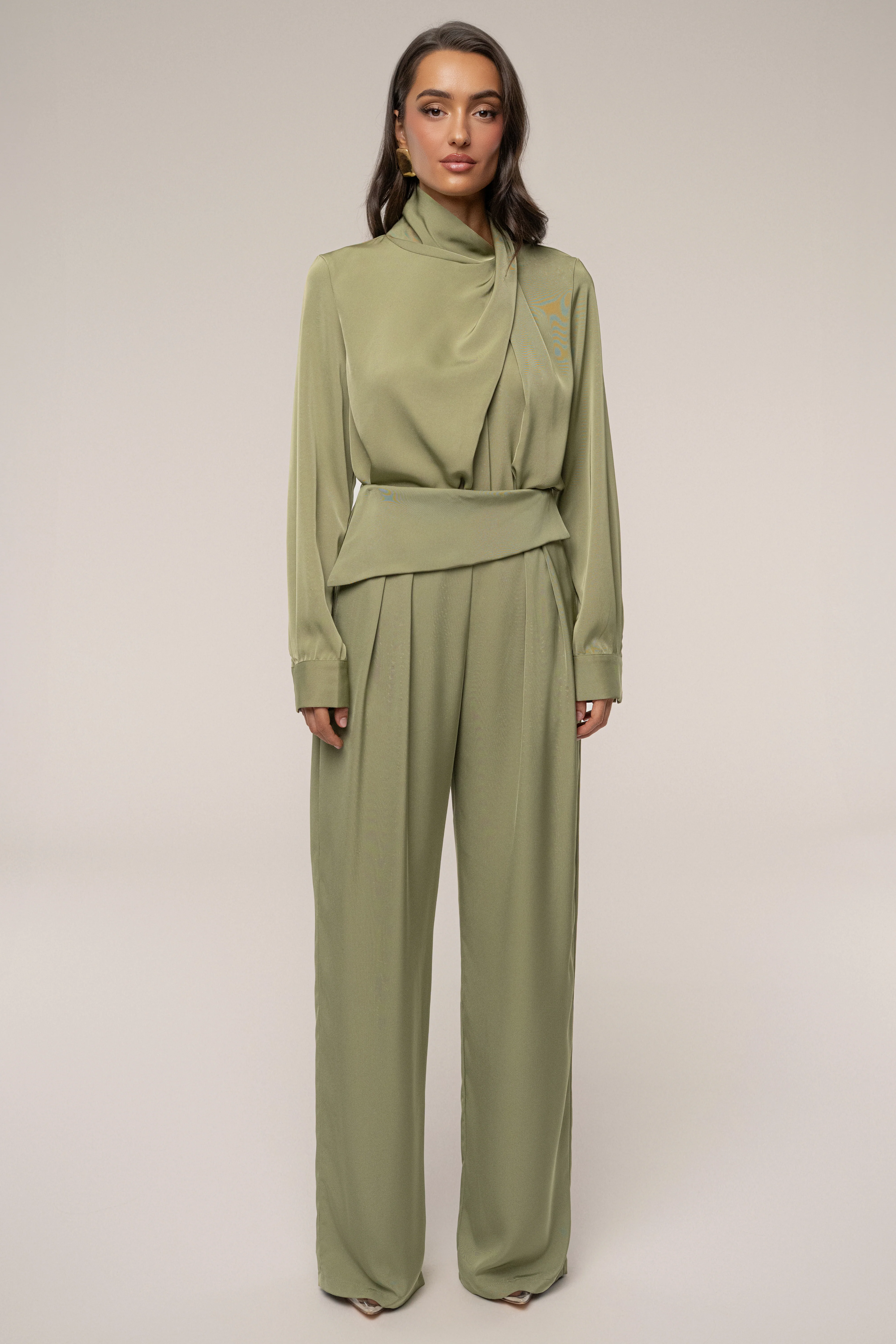 Olive Alexa Satin Blouse