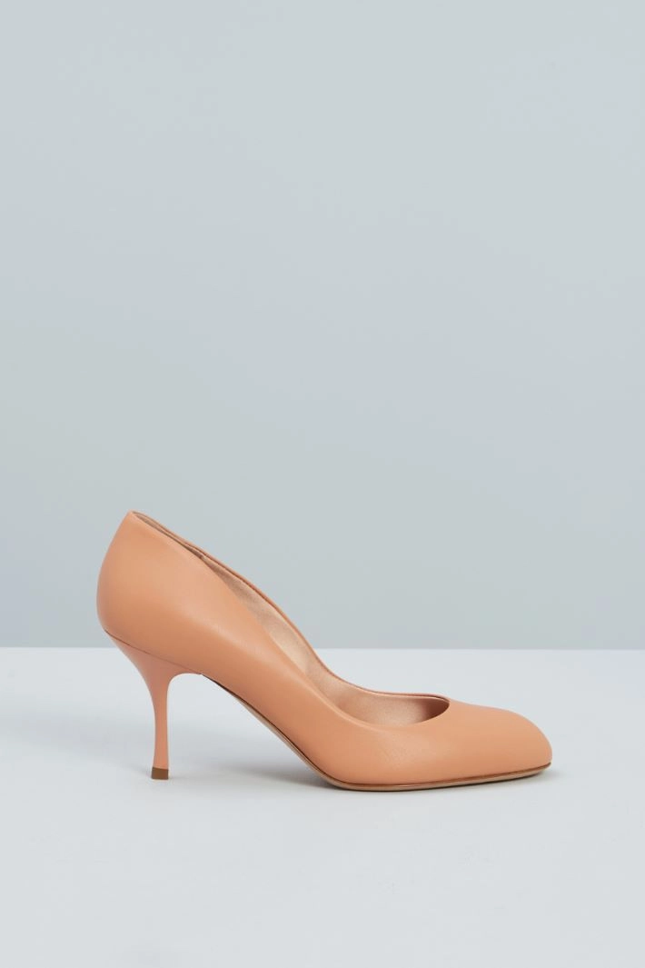 Nappa leather court shoes - POWDER PINK