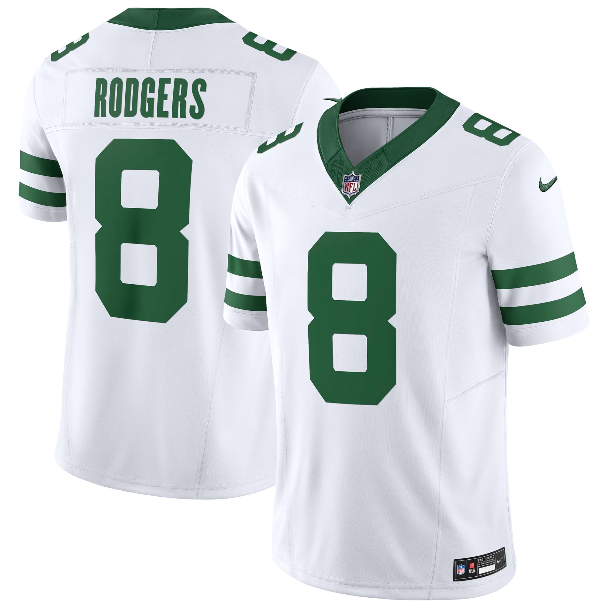 Aaron Rodgers #8 New York Jets Nike Vapor F.U.S.E. Limited NFL Jersey White