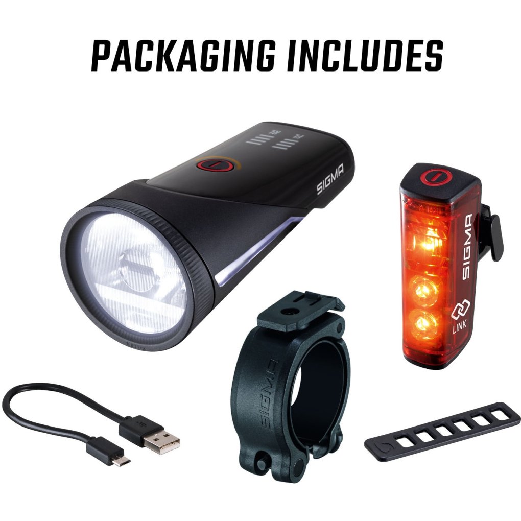 SIGMA Aura 100 Set / Blaze Link - Front Light (Screw Mount) + Rear Light