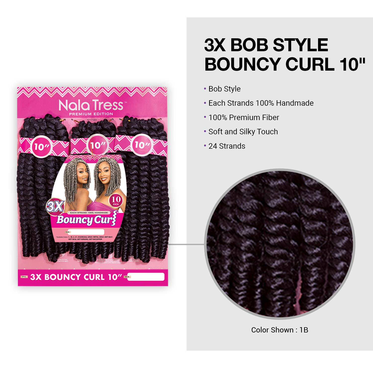 Janet Collection Crochet Braids Nala Tress 3X Bob Style Bouncy Curl 10