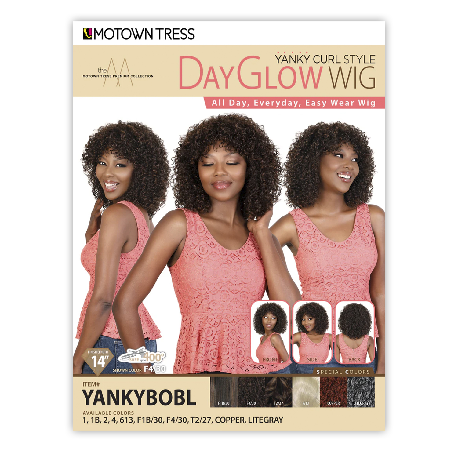 Motown Tress Day Glow Wig YANKYBOBL