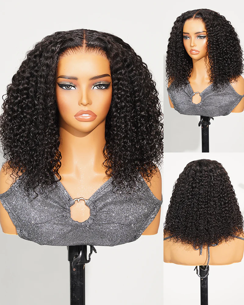 $356 = 3 WIGS | 6x6 Lace Natural Black  Wig | 14inch Jerry Curly Plus 12inch Jerry Curly Plus 12inch Straight