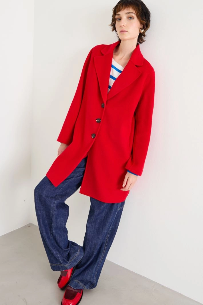 Double-broadcloth coat - RED