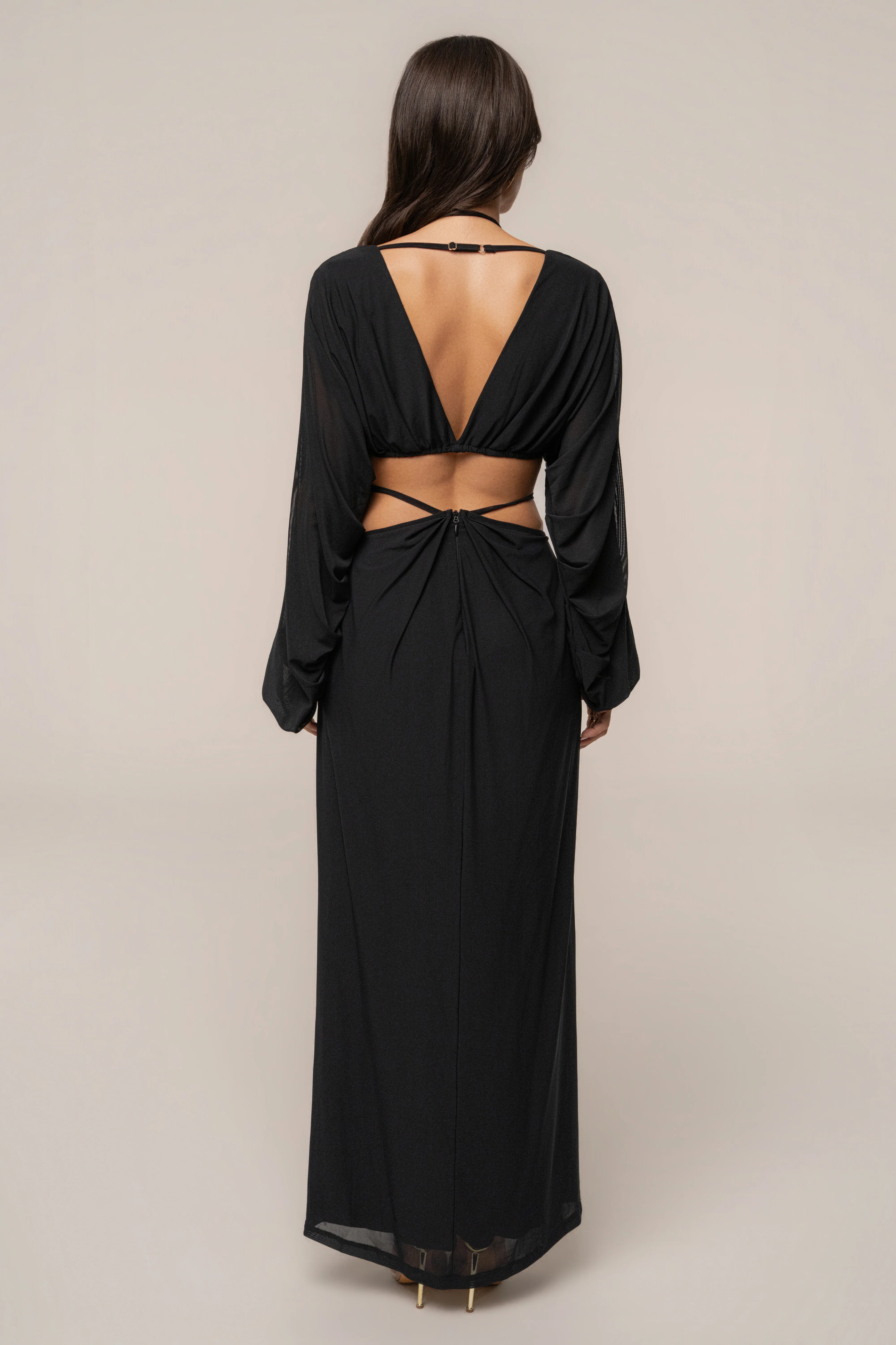 Black Selene Draped Top