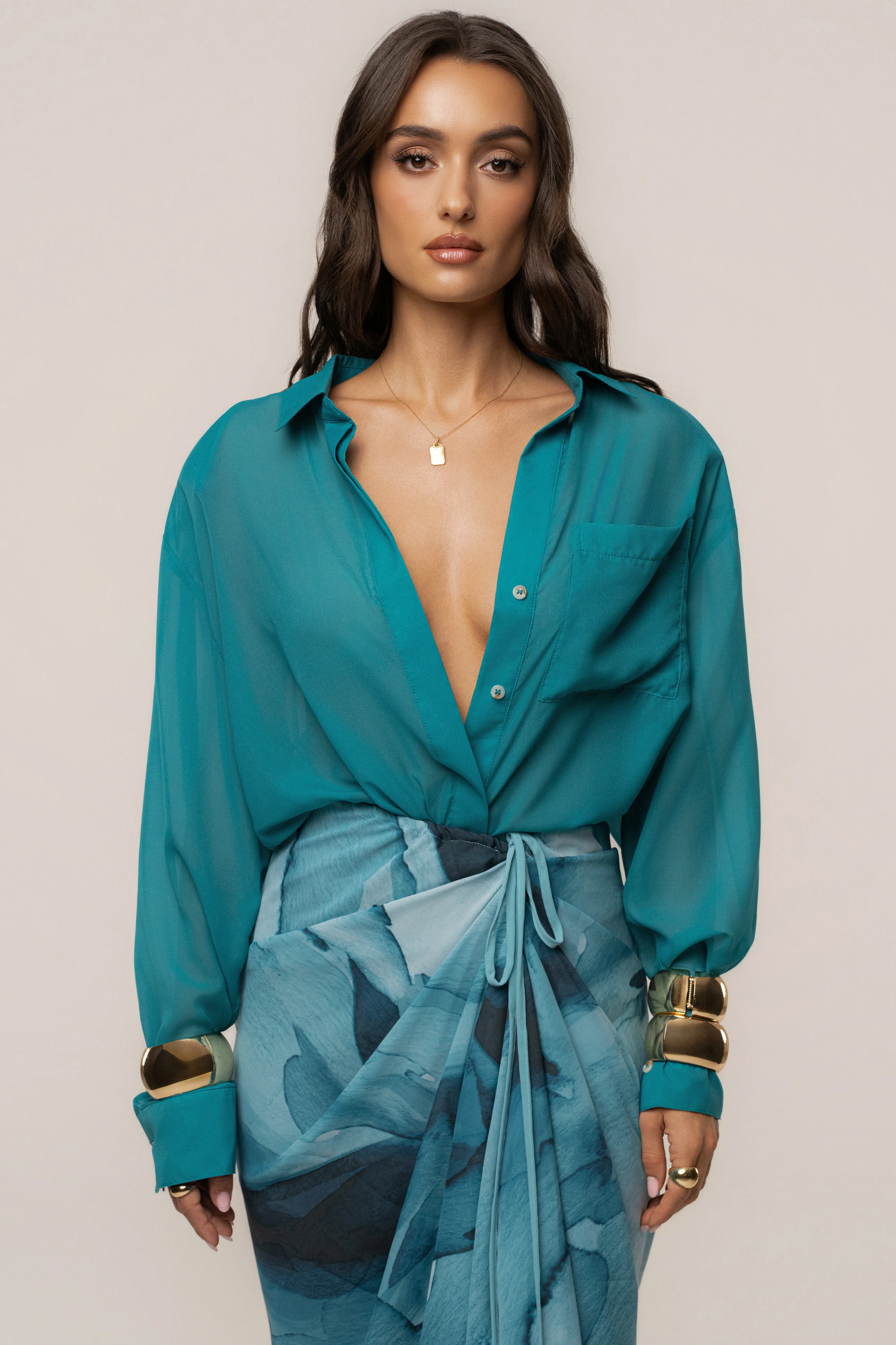 Blue Abstract Noelia Printed Skirt