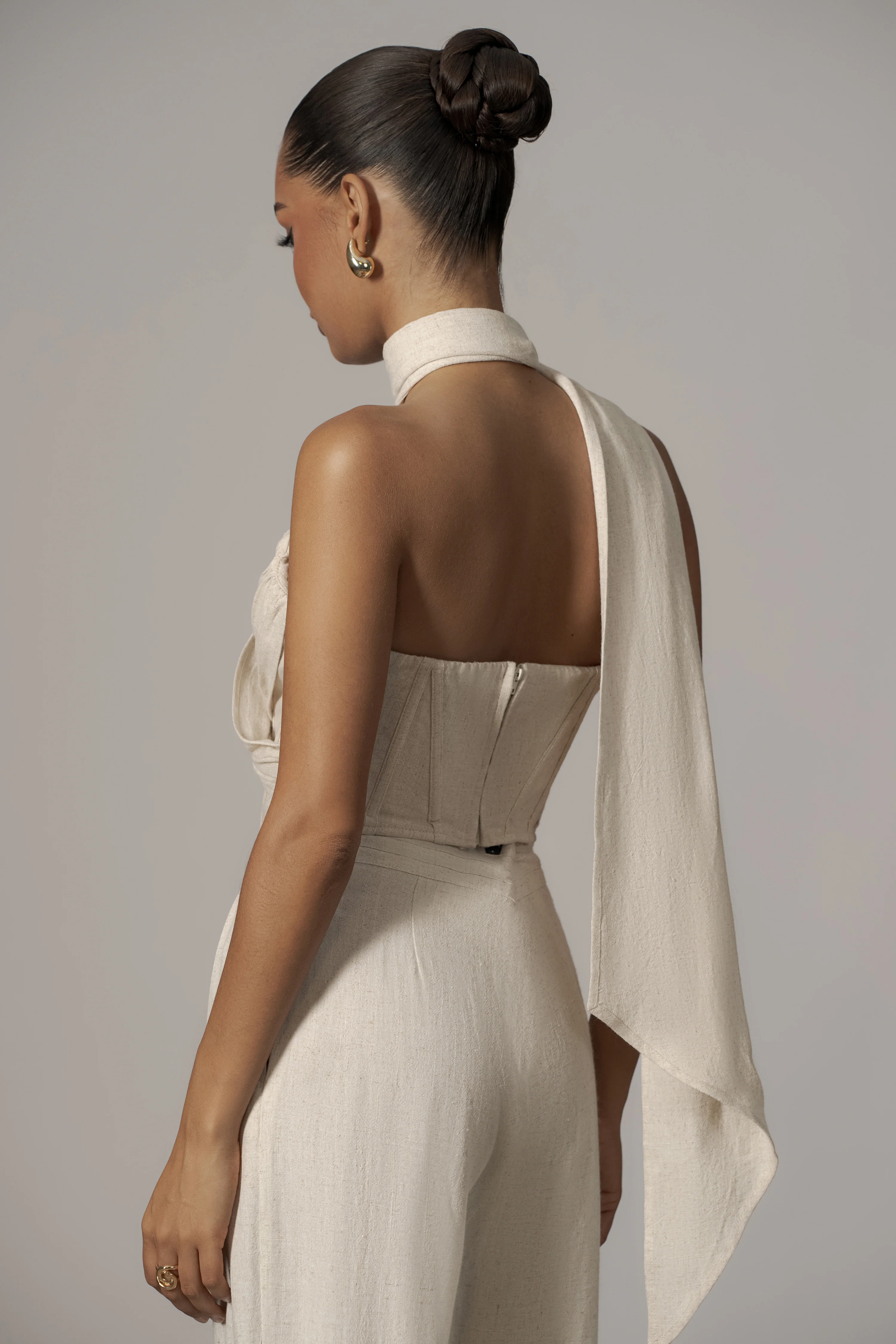 Natural Coastal Bliss Linen Bustier