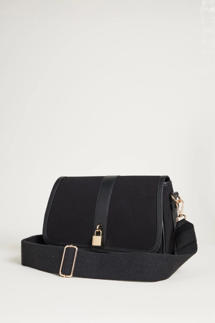 Canvas shoulder bag - BLACK