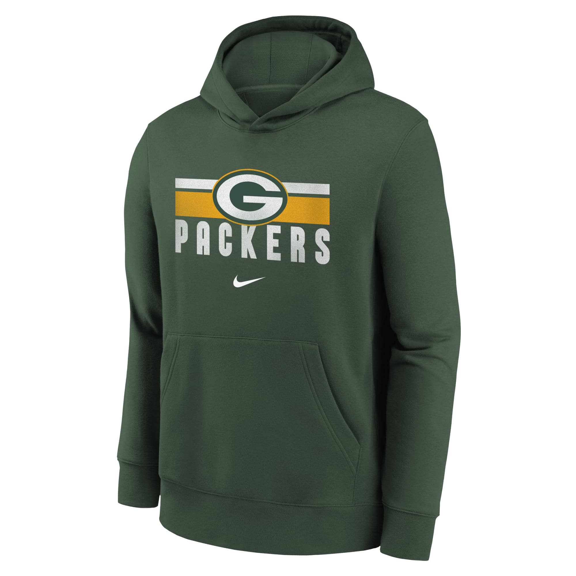 Green Bay Packers NFL Team Stripes Nike Club Hoodie (YOUTH)