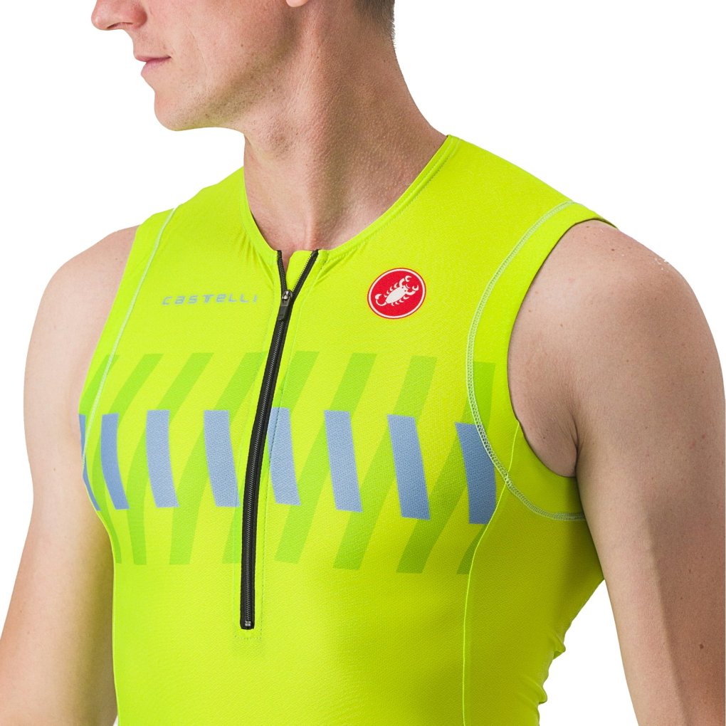 Castelli Free Tri 2 Sleeveless Top Men - electric lime/niagara blue 383
