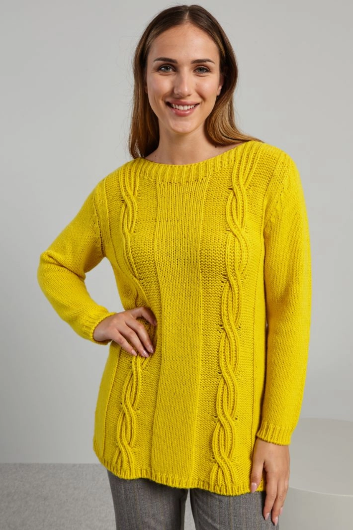 Boat neck sweater - YELLOW