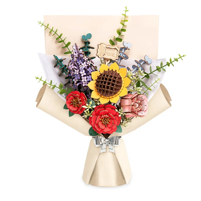 Wooden Flower Bouquet 3D Wooden Puzzle Robotime TW01H
