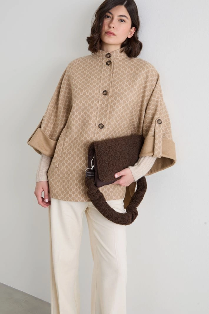 Wool and cashmere cape - BEIGE