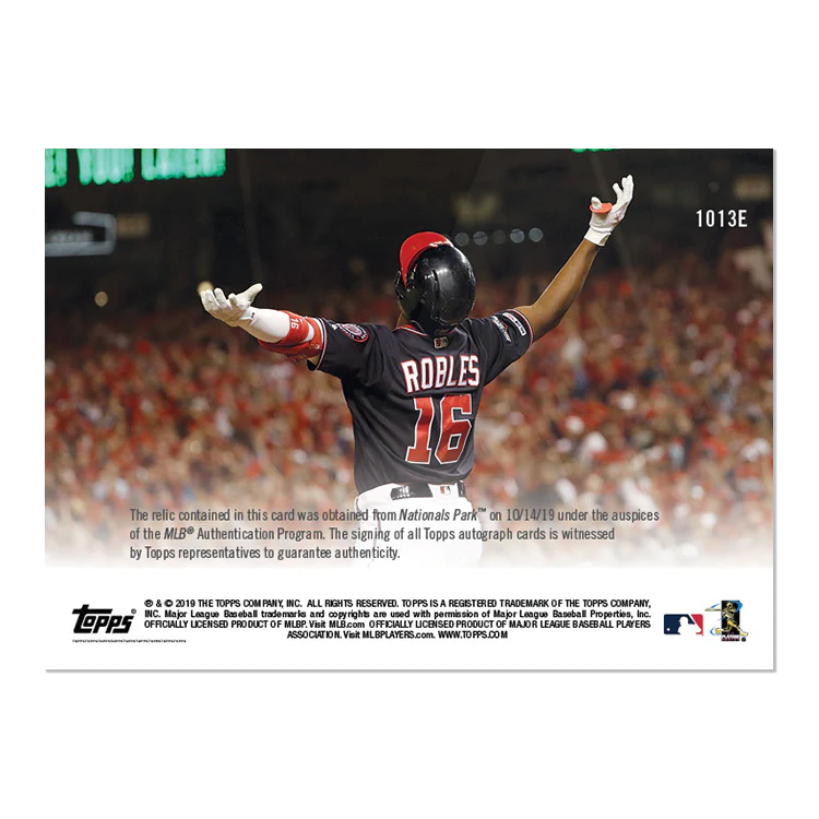 On-Card Auto Relic # to 5 - Victor Robles - MLB TOPPS NOW® Card 1013E