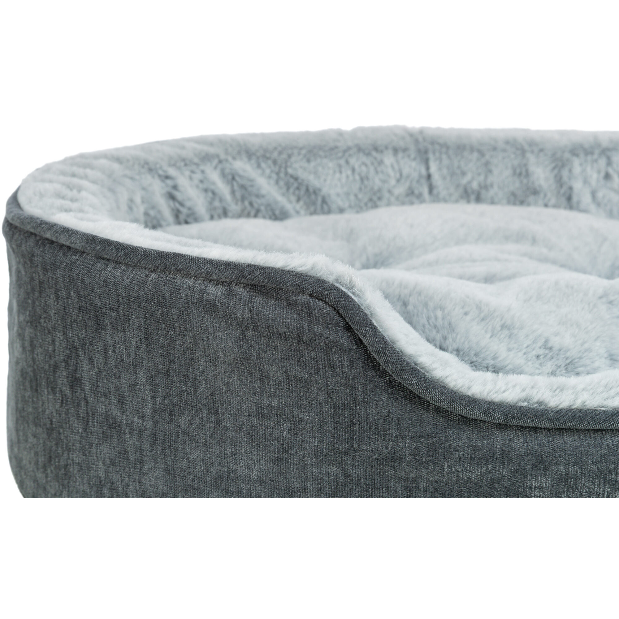 Trixie Vital Lino Soft Oval Bed - Gray - 60 x 45 cm