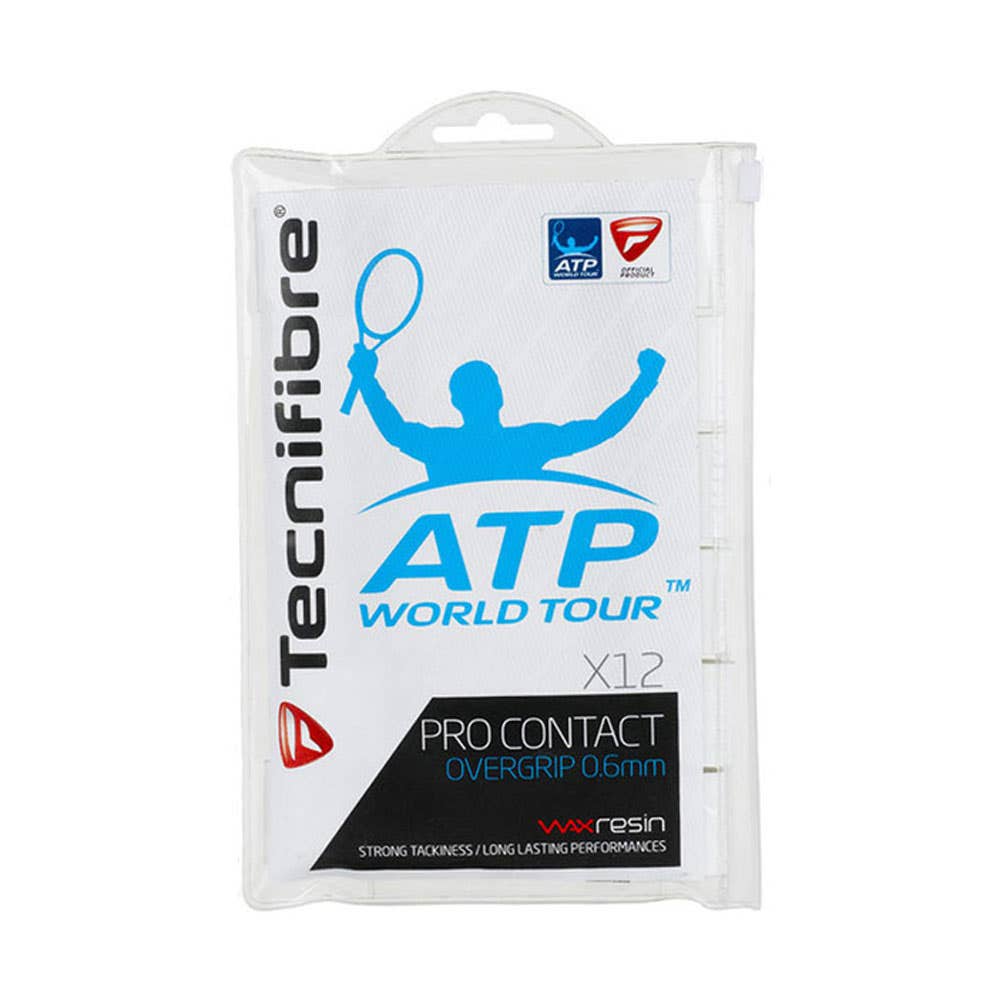 BAG OF 12 WHITE TECNIFIBRE CONTACT PRO OVERGRIPS