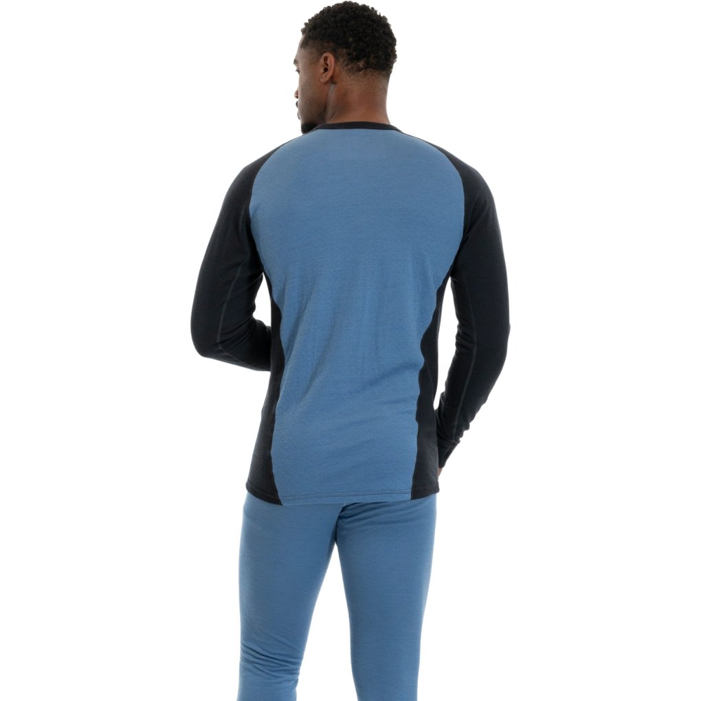 Bergans Inner:Dual Merino Long Sleeve Men - elemental blue/dark shadow grey