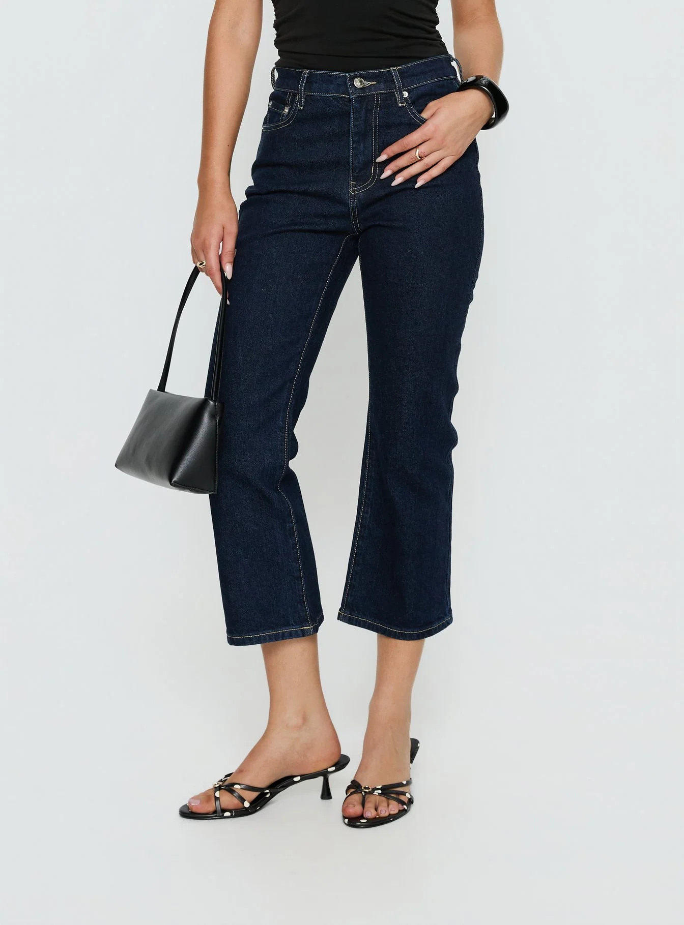 Cindee High Rise Cropped Jeans Raw Indigo