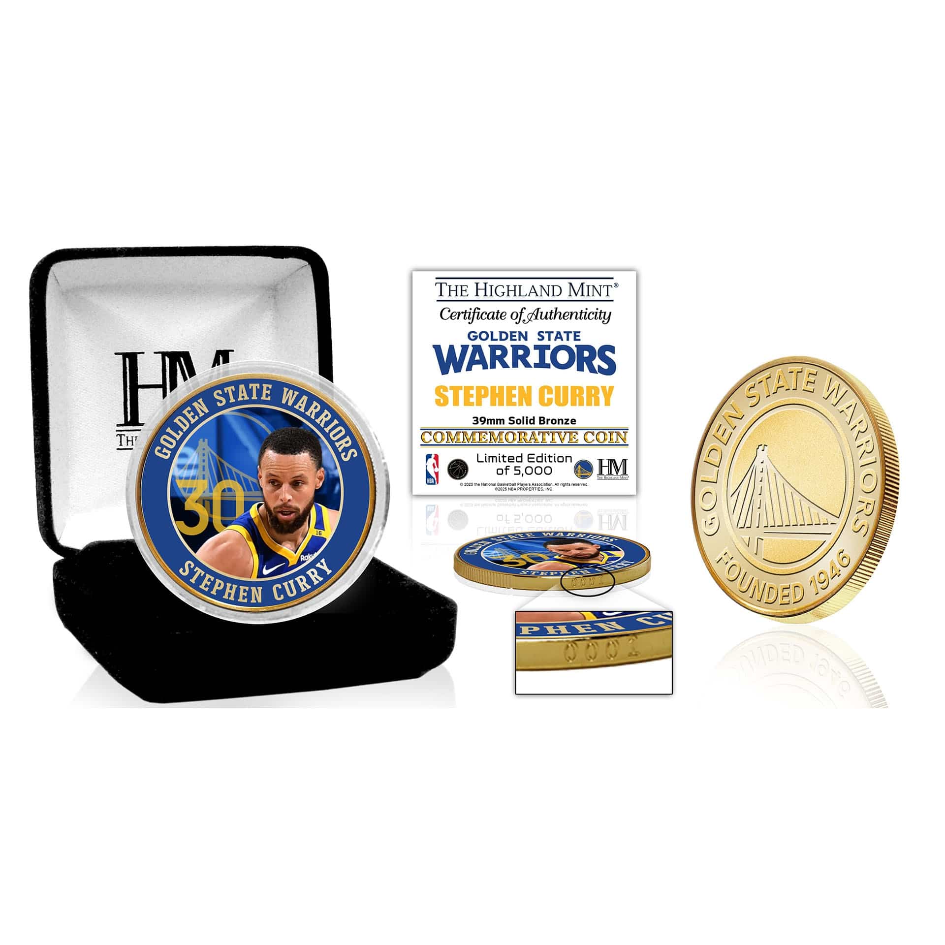 Stephen Curry Golden State Warriors Bronze Commemorative Coin