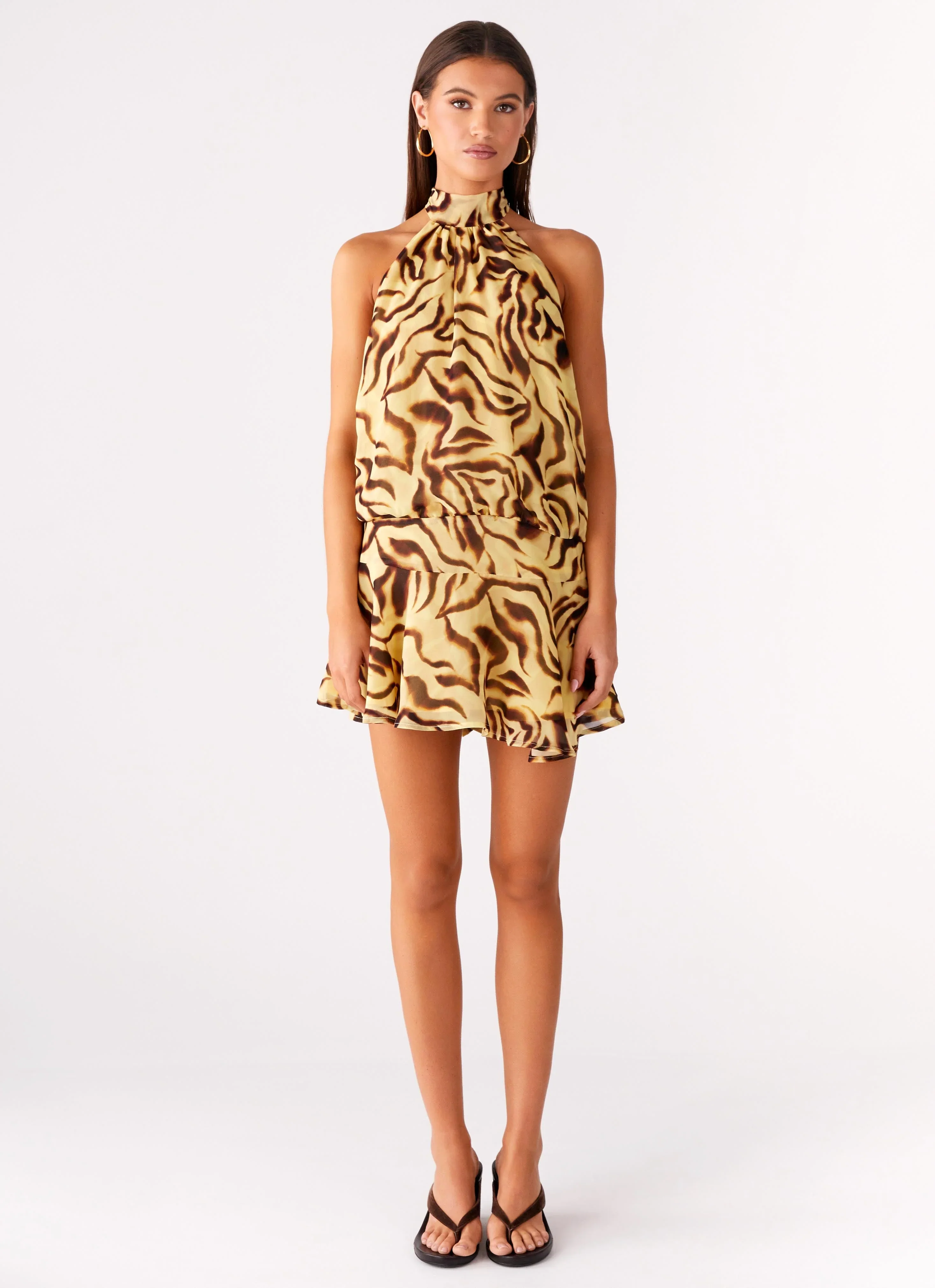 Zulla Backless Mini Dress - Laguna Print