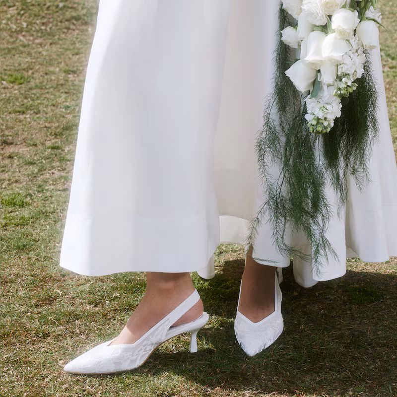 Pointed-Toe Lace Reborn™ Slingback Heels (Addison)