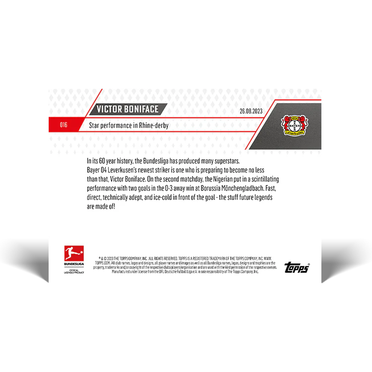 Topps UK - Star performance in Rhine-derby - Bundesliga TOPPS NOW® Card #16