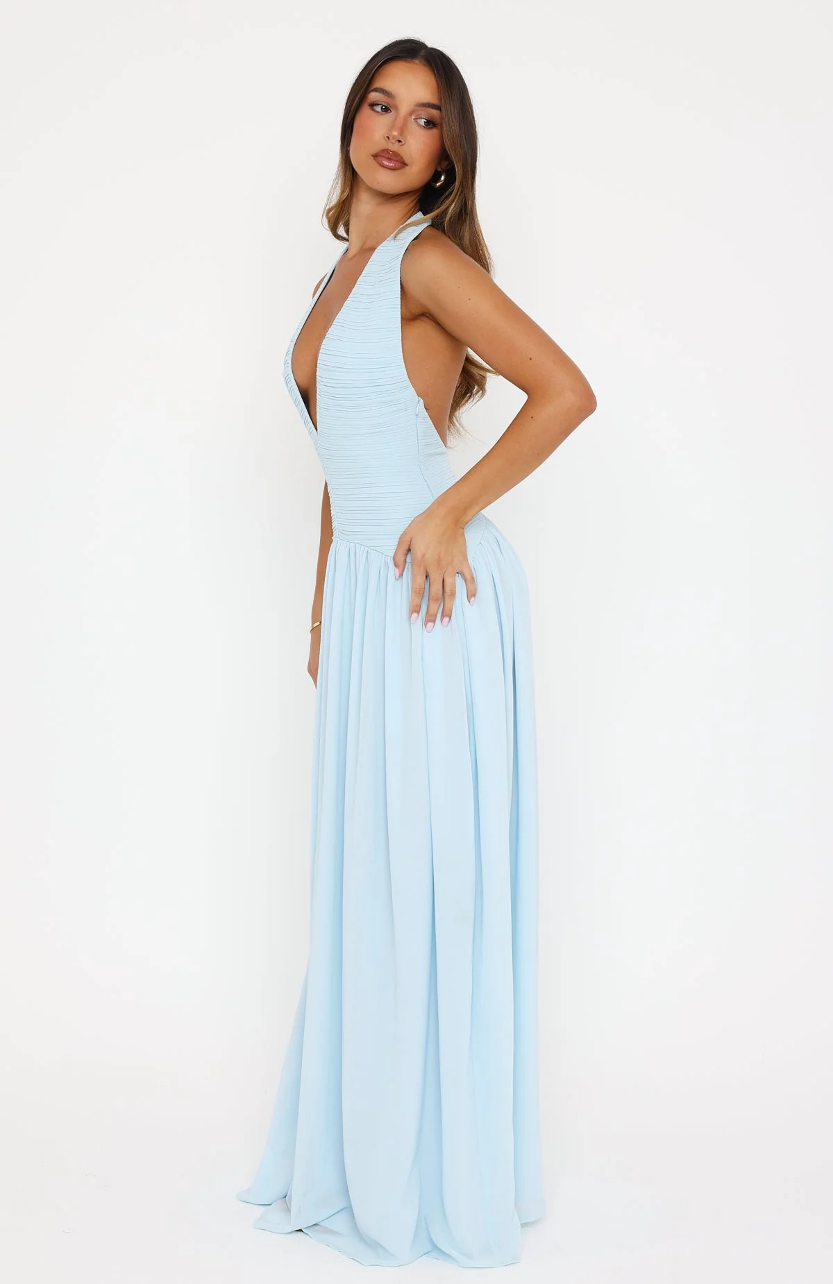Dancing Dazzle Maxi Dress Baby Blue