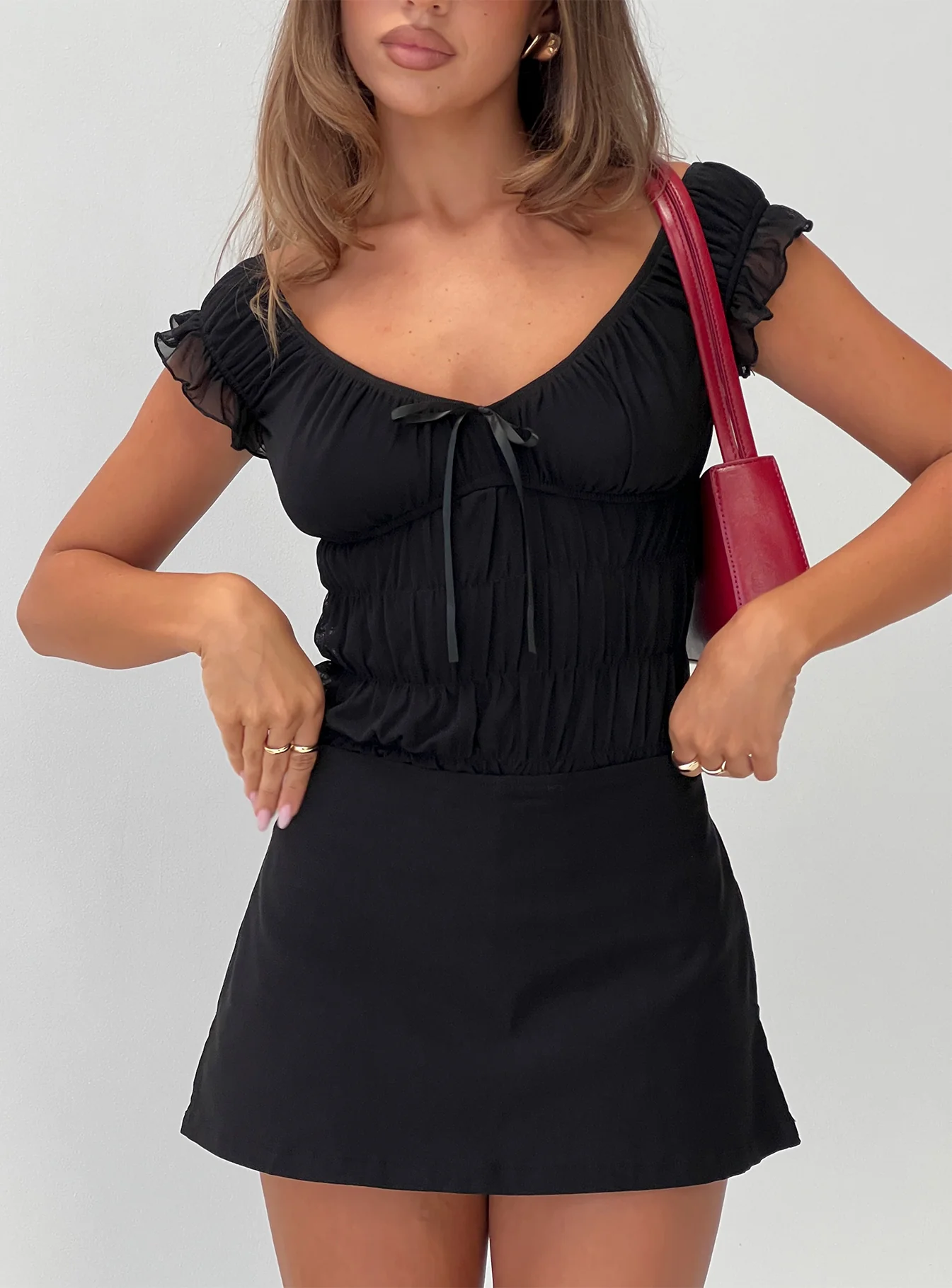 Ahead Of Myself Off Shoulder Bodysuit Black
