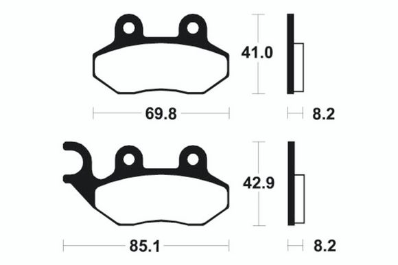 Tecnium brake pads Organic scooter - Me208Ref: TE00719A / 1022636