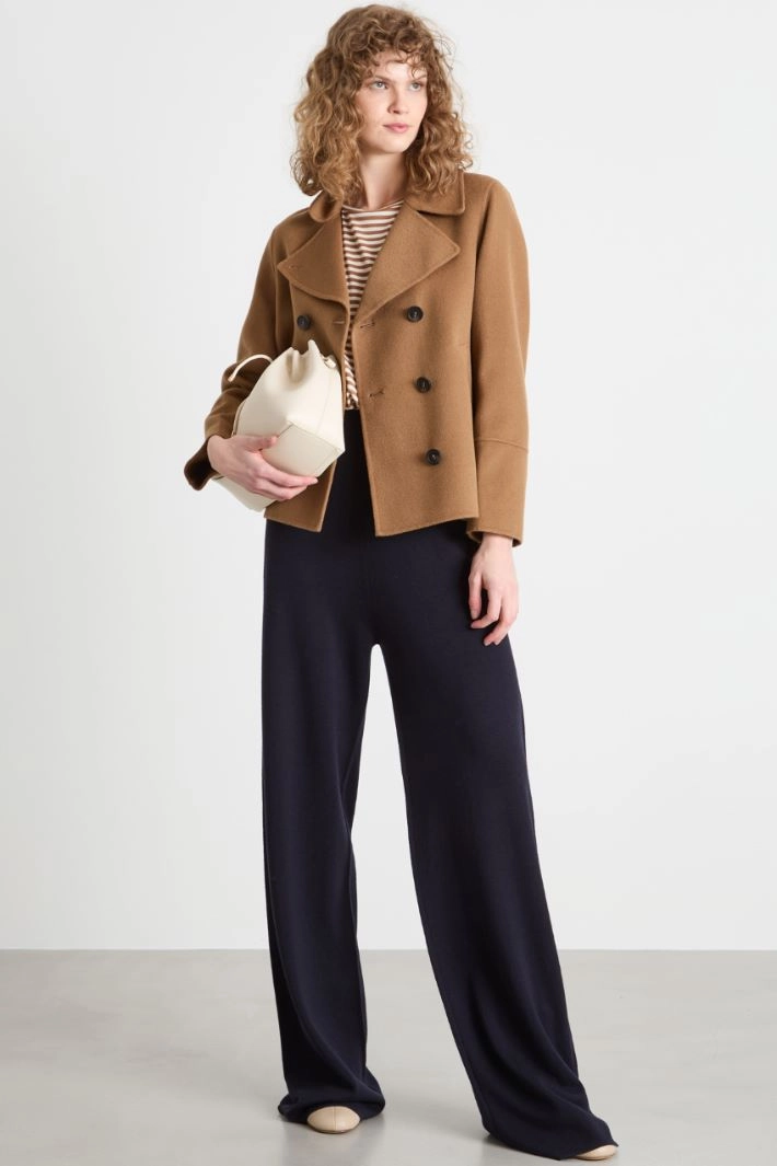 Wool-blend peacoat - CAMEL