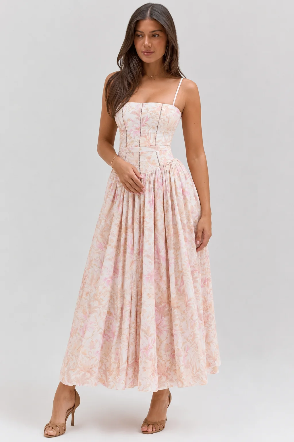 Sexy Floral Cami Bodycon Maxi Dress